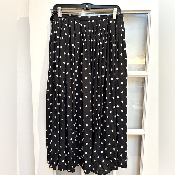 Vintage Jones New York Navy Polka Dot A-Line Midi Skirt Size 12 Pinup Rockabily - Picture 8 of 8